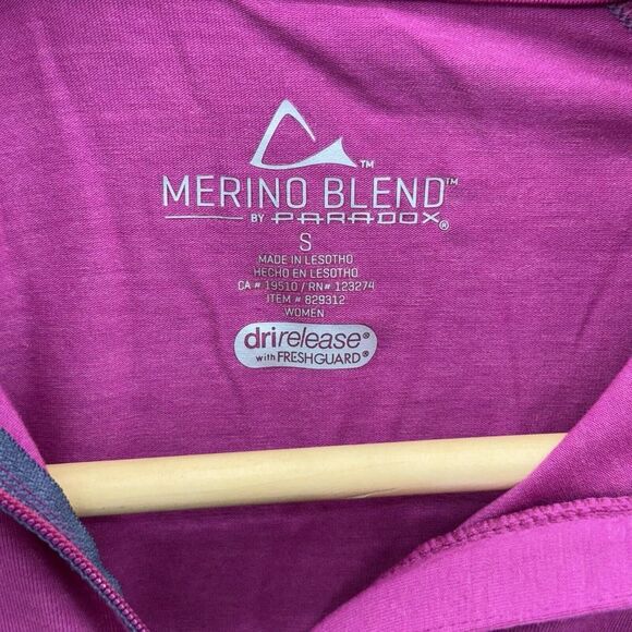 Paradox Merino Wool Blend Shirt Women's S Pink 1/4 Zip Dri‎ Release Activewear - Picture 2 of 9